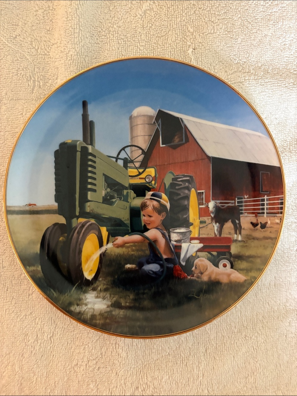 Danbury Mint Little Farmhands series Decorative Plate titled clean and shiny